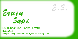 ervin sapi business card